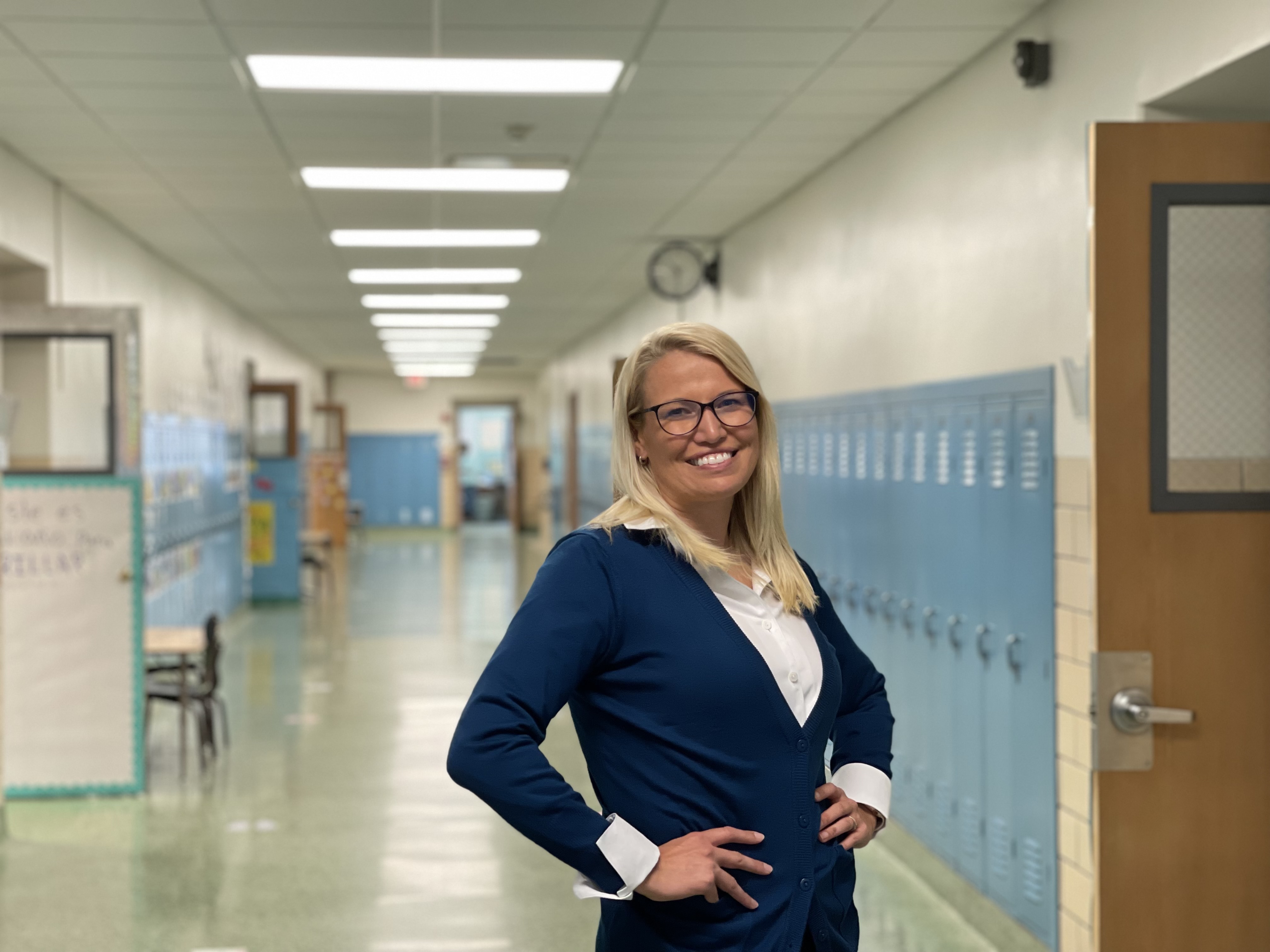 Superintendency ASC student Shauna Smith smiling in school hallway